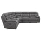 Higgins Upholstered Power Reclining Sectional Sofa Grey