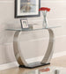 Pruitt Glass Top Metal Base Console Table Satin