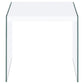 Opal Square Glass Frame Side End Table White High Gloss