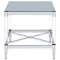 Lindley Square Tempered Mirror Acrylic Side End Table Chrome