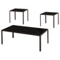 Brock Rectangular Glass Top Coffee Table Set Black