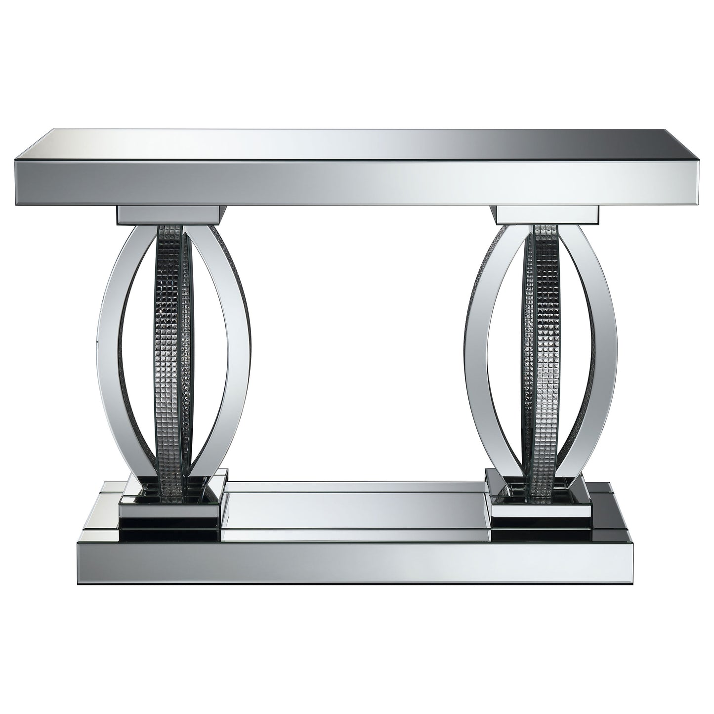 Amalia Mirrored Acrylic Entryway Sofa Console Table Silver