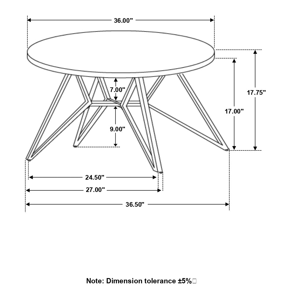 Hadi Round SmartTop Coffee Table Cement and Gunmetal