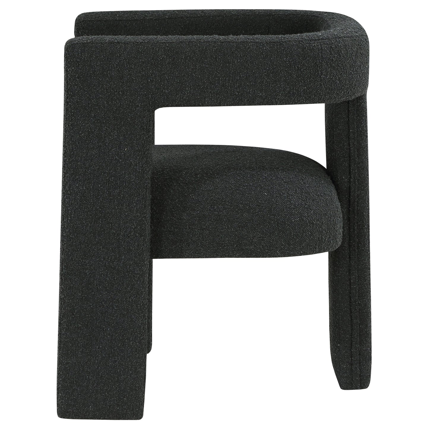 Petra Boucle Upholstered Accent Side Chair Black