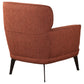 Andrea Upholstered Crecent Arm Accent Chair Orange