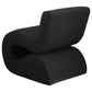 Ronea Boucle Upholstered Armless Curved Chair Charcoal