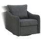 Madia Upholstered Sloped Arm Swivel Glider Chair Charcoal