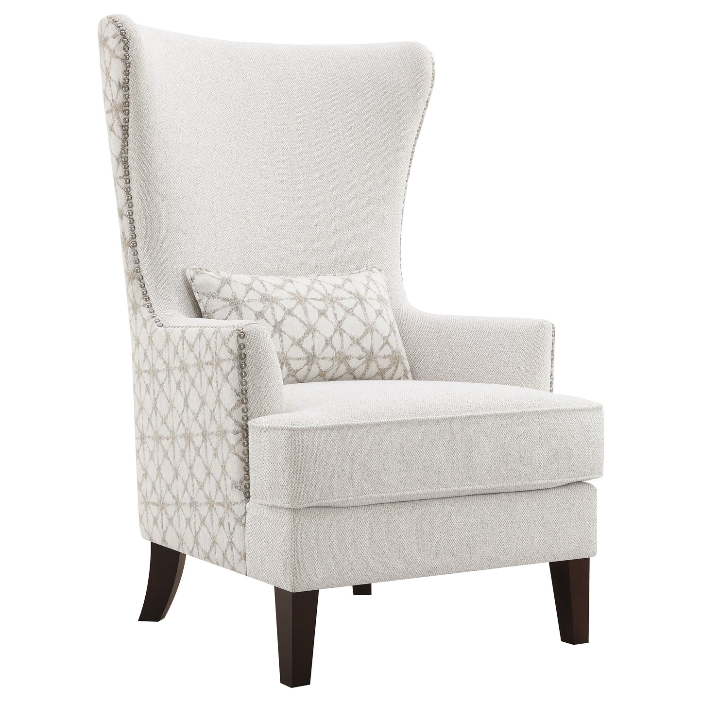 Pippin Upholstered High Wingback Accent Chair Latte