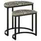 Zakiya 2-piece Demilune Nesting Table Set Black and White