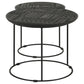 Loannis 2-piece Round Mango Wood Nesting Table Matte Black