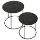 Loannis 2-piece Round Mango Wood Nesting Table Matte Black