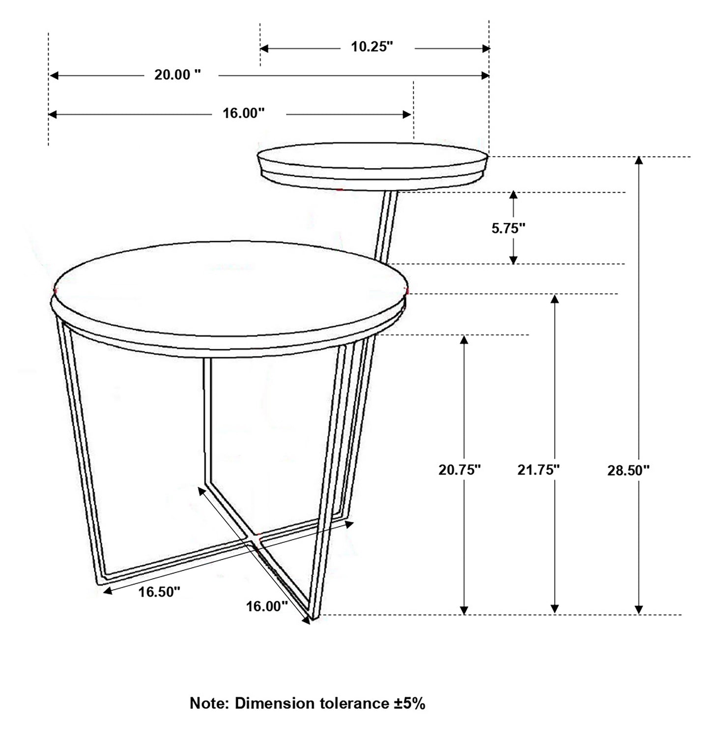 Yael Round Mango Wood Accent Side Table Natural and Gunmetal