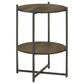 Axel Round Accent Table with Open Shelf Natural and Gunmetal