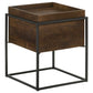 Ondrej Square Accent Side Table Removable Tray Dark Brown