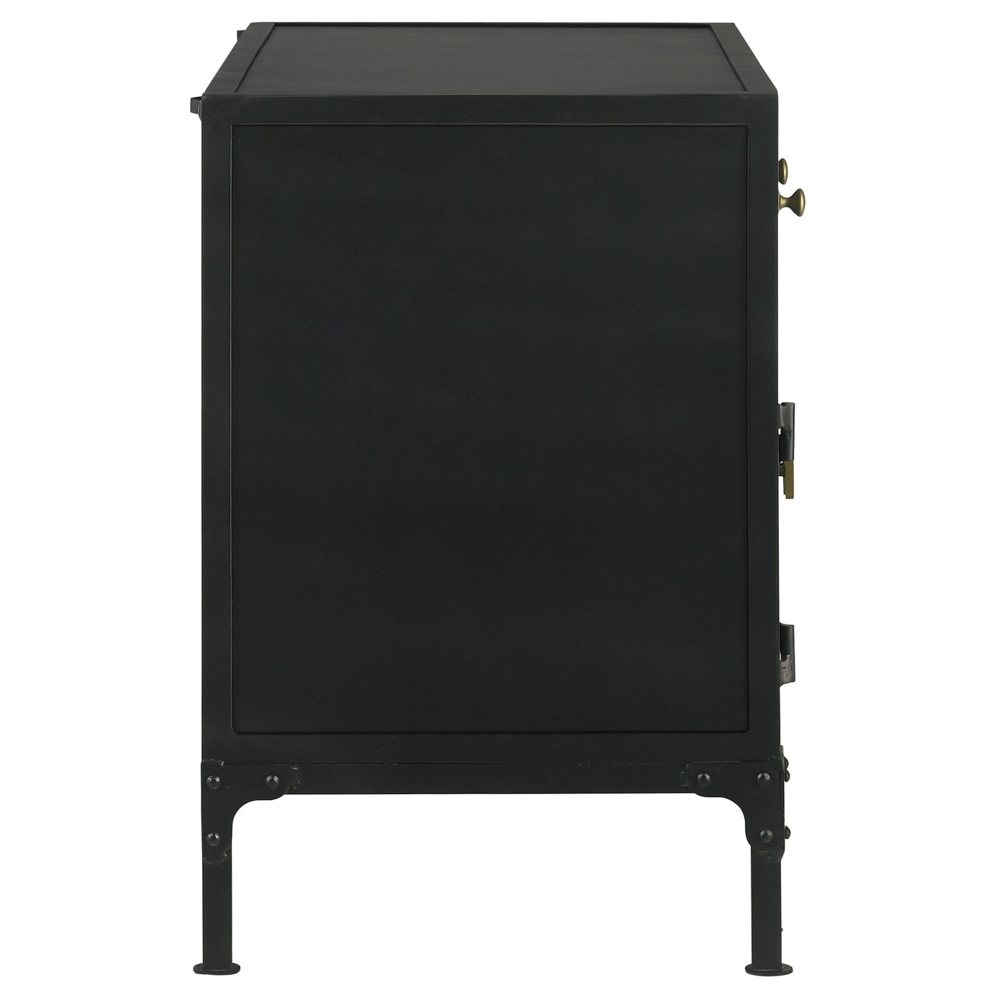 Sadler 2-drawer Metal Accent Storage Cabinet Matte Black